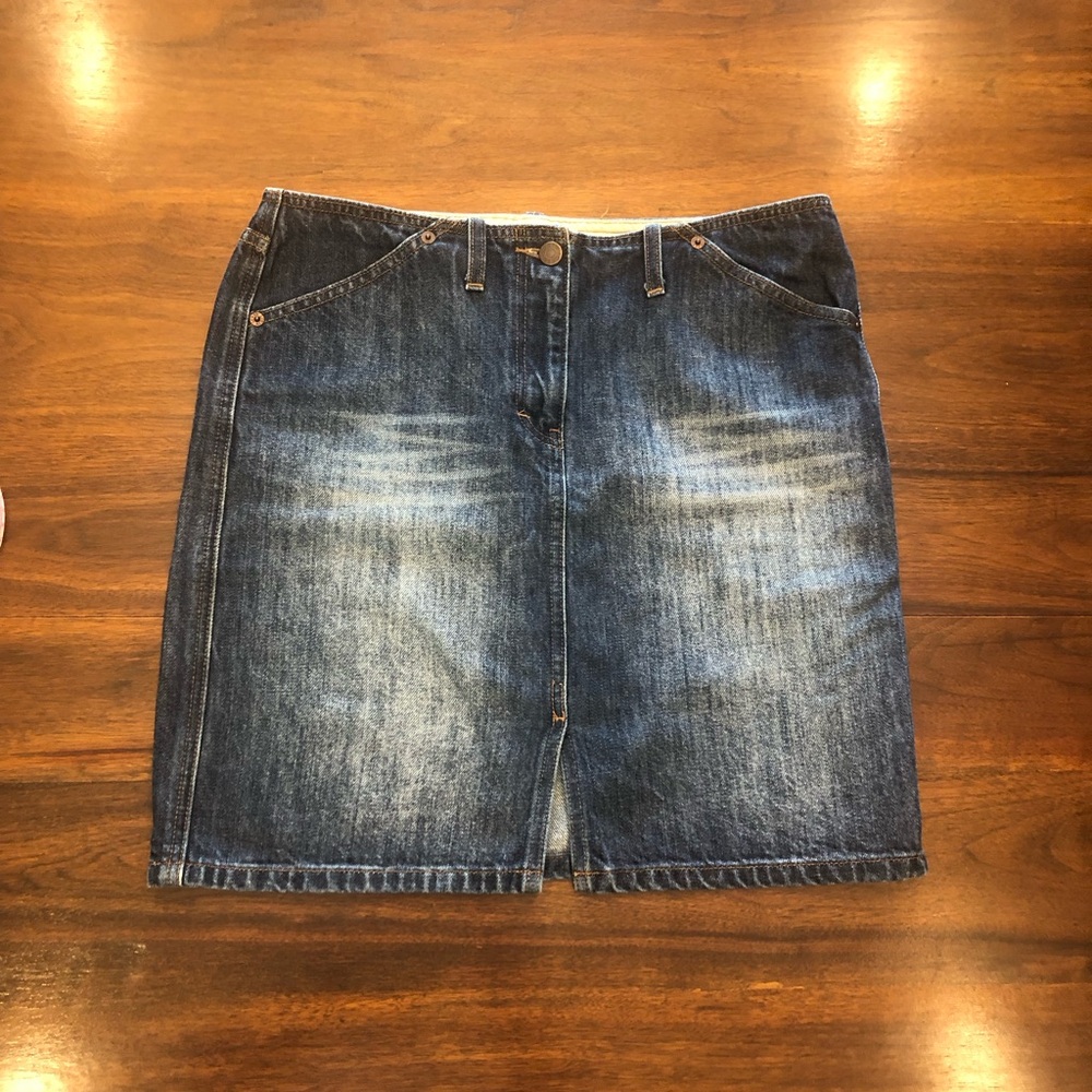 J. Crew Jean Skirt, size 8, Above the Knee tailored , vintage stitching